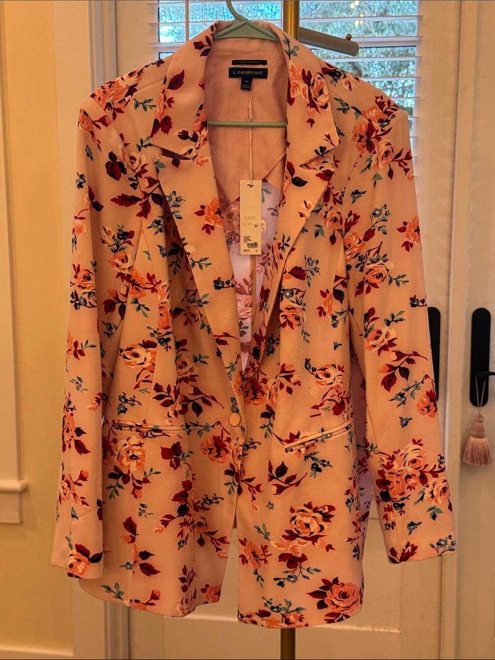 Lane Bryant Pink Floral Blazer